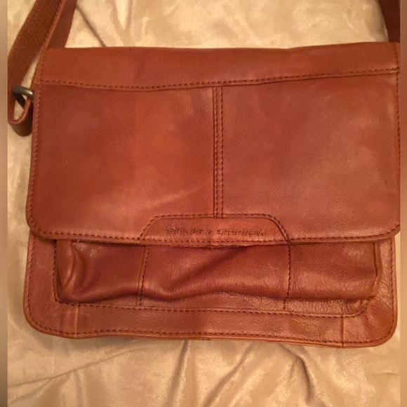Spikes&Sparrow Unisex Messanger Stlye Flap Bag Crossbody Bag Brown Leather - Picture 2 of 10